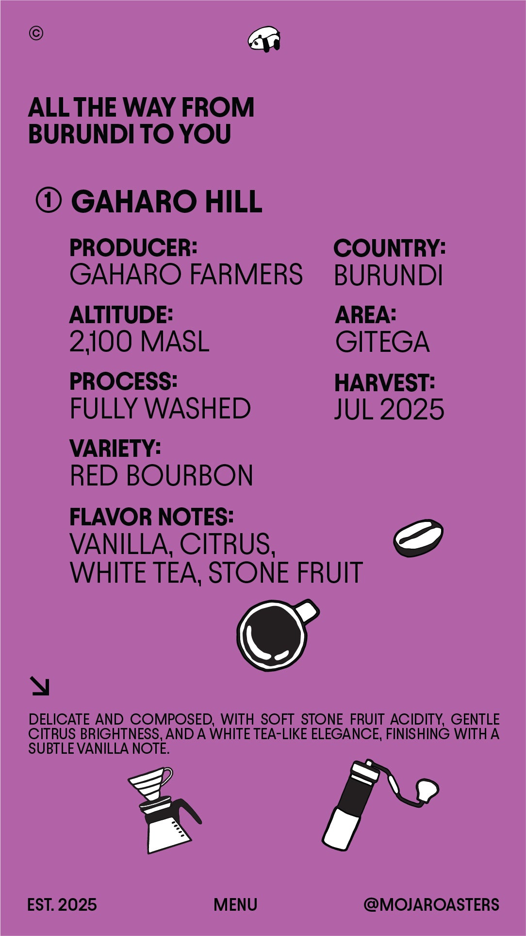 BURUNDI - GAHARO HILL - RED BOURBON - WASHED